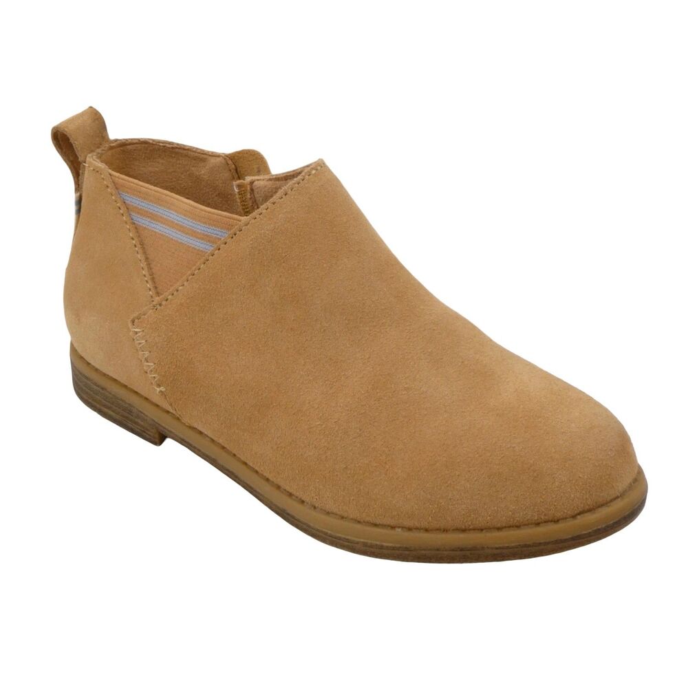 Toms Kids' Girl's US 1 Leilani, Honey Suede Bootie New NWOB